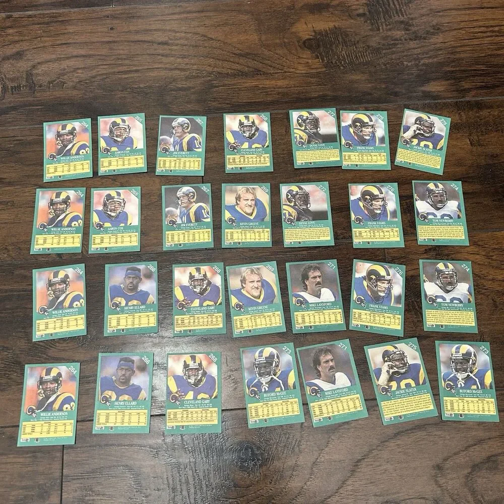 1991 LA Rams Football Trading Card Lot Of 28